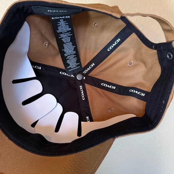 Coach Embroidered Logo Baseball Hat Light Brown NWT O/S - Picture 7 of 8